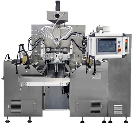 Ölçümlü yuvarlama hızı 1-10rpm Servo Kontrol Yumuşak Kapsula Makinesi Ölçümlü yuvarlama boyutu Ф150x250mm 6&quot;X10&quot; RGY16-15SF