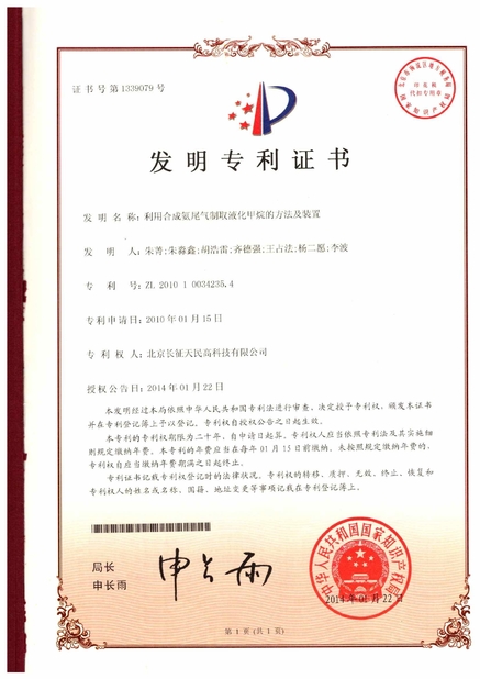 Çin TIENMIN Co.,LTD Sertifikalar